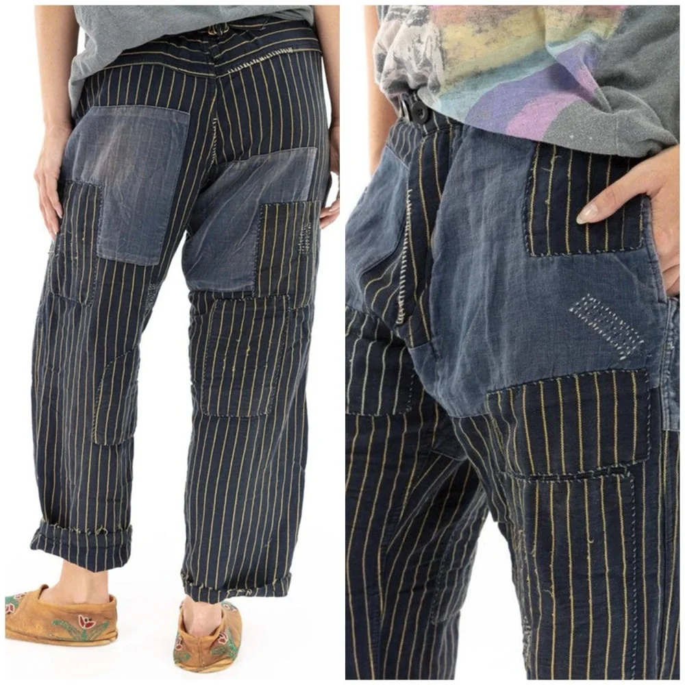 MAGNOLIA PEARL Lilou Distressed
Patchwork Pants One Size - Picture 2 of 15